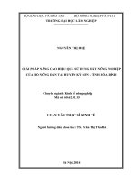 Giải pháp nâng cao hiệu quả sử dụng đất nông nghiệp của hộ nông dân tại huyện kỳ sơn   tỉnh hòa bình 