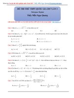 đề thi thử THPT quốc gia 2017 môn toán lần 3  mẫn ngọc quang 