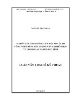 Nghiên cứu ảnh hưởng của một số yếu tố công nghệ đến chất lượng ván dăm hỗn hợp từ gỗ keo lai và bèo lục bình 