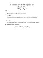 Đề kiểm tra học kì 1 môn lịch sử lớp 6 