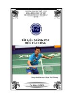 TÀI LIỆU GIẢNG dạy môn cầu long 