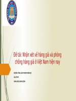 Nhận xét về hàng giả và phòng chồng hàng giả ở việt nam hiện nay 