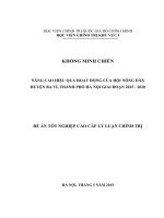 Nâng cao hiệu quả hoạt động của Hội Nông dân huyện Ba Vì, thành phố Hà Nội  giai đoạn 2015  2020”