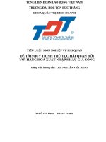 quy trình thủ tục hải quan đối với hàng hóa xuất nhập khẩu gia công 