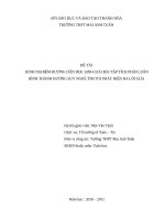 KINH NGHIỆM HƯỚNG dẫn học SINH GIẢI bài tập TÍCH PHÂN, dần HÌNH THÀNH HƯỚNG SUY NGHĨ, tìm tòi PHÁT HIỆN RA lời GIẢI 