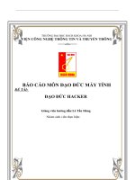 báo cáo môn đạo đức máy tính đạo đức hacker 