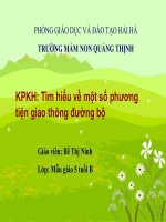 Tìm hiểu về một số phương tiện giao thông đường bộ