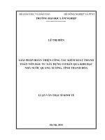 Giải pháp hoàn thiện công tác kiểm soát thanh toán vốn đầu tư xây dựng cơ bản qua kho bạc nhà nước quảng xương, tỉnh thanh hóa 