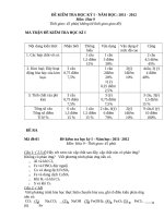 Đề kiểm tra học kì 1 môn hoá lớp 9 