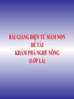 Bài giảng điện tử mầm non đề tài Khám phá nghề nông (lớp Lá)