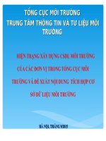 Hiện Trạng Xây Dựng Csdl Môi Trường Của Các Đơn Vị Trong Tổng Cục Môi Trường Và Đề Xuất Nội Dung  Tích Hợp Cơ Sở Dữ Liệu Môi Trường