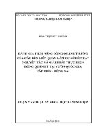Đánh giá tiềm năng đồng quản lý rừng của các bên liên quan làm cơ sở đề xuất nguyên tắc và giải pháp thực hiện đồng quản lý tại vườn quốc gia cát tiên   đồng nai 