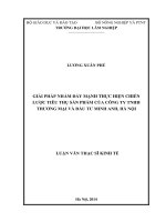 Giải pháp nhằm đẩy mạnh thực hiện chiến lược tiêu thụ sản phẩm của công ty TNHH thương mại và đầu tư minh anh, hà nội 