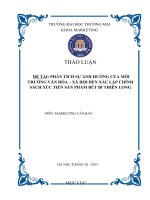 phân tích sự ảnh hưởng của môi trường văn hóa – xã hội đến xác lập chính sách xúc tiến sản phẩm bút bi thiên long 