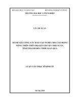 Đánh giá công tác đào tạo nghề cho lao động nông thôn trên địa bàn huyện thọ xuân, tỉnh thanh hóa thời gian qua 
