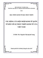 tác động của hội nhập quốc tế đối với nền kinh tế của việt nam 