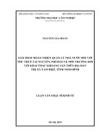 Giải pháp hoàn thiện quản lý nhà nước đối với thu thuế tài nguyên, phí bảo vệ môi trường đối với khai thác khoáng sản trên địa bàn thị xã tam điệp, tỉnh ninh bình 