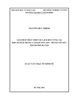 Giải pháp phát triển du lịch bền vững tại khu di tích thắng cảnh hương sơn   huyện mỹ đức thành phố hà nội 