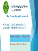 Đánh giá sự hài lòng của sinh viên trường học viện nông nghiệp việt nam đối với chất lượng dịch vụ nhà trọ trên địa bàn thị trấn trâu qùy – gia lâm – hà nội 