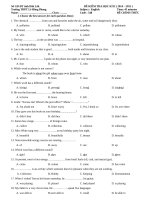 de thi hoc ky 2 mon tieng anh lop 11 nam hoc 2014 2015 