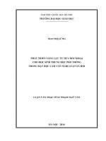 Phát triển năng lực tư duy đối thoại cho học sinh trung học phổ thông trong dạy học làm văn nghị luận xã hội
