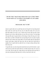 THỰC TRẠNG HOẠT ĐỘNG đào tạo và PHÁT TRIỂN NGUỒN NHÂN lực tại TRUNG tâm NGHIÊN cứu sức KHỎE CỘNG ĐỒNG