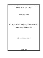 Một số giải pháp góp phần nâng cao hiệu quả kinh tế các mô hình canh tác chủ yếu của huyện u minh thượng tỉnh kiên giang 