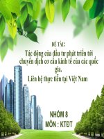 Tác động của đầu tư phát triển tới chuyển dịch cơ cấu kinh tế của các quốc gia  liên hệ thực tiễn tại việt nam 