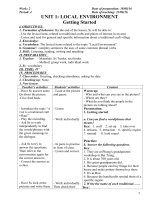 giáo án tiết anh 9 chương trình thí điểm unit 1 và 2