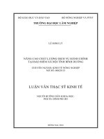 Nâng cao chất lượng dịch vụ hành chính tại bảo hiểm xã hội tỉnh bình dương 