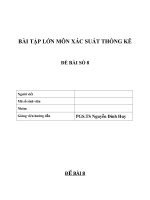 bài tập lớn môn xác suất thống kê đề bài số 8 