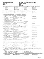 Đề thi tiếng anh  THI THU 14 