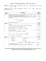 Đề thi  Đề kiểm tra  ĐÁP án và BIỂU điểm môn vật lý  lớp 10 