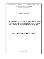 Thực trạng và giải pháp phát triển kinh tế hộ nông dân ở huyện lộc ninh trong quá trình hội nhập kinh tế quốc tế 