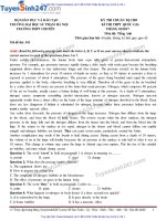 8  đề ANH TRƯỜNG THPT CHUYÊN ĐHSPHN lần 1 