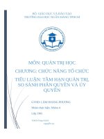 tầm hạn quản trị, so sánh phân quyền và ủy quyền 