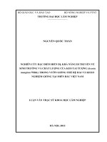 Nghiên cứu đặc điểm biến dị, khả năng di truyền về sinh trưởng và chất lượng của keo tai tượng (acacia mangium willd) trong vườn giống thế hệ hai và khảo nghiệm giống tại miền bắc việt nam 