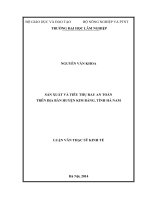 Sản xuất và tiêu thụ rau an toàn trên địa bàn huyện kim bảng, tỉnh hà nam 