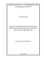 Đánh giá tình hình chế biến, kinh doanh gỗ trên địa bàn hà tĩnh và đề xuất một số giải pháp phát triển bền vững 