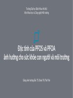 độc tính của pfos và pfoa ảnh hưởng cho sức khỏe con người và môi trường 