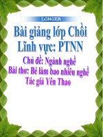 Bài giảng lớp Chồi chủ đề: Nghề nghiệp