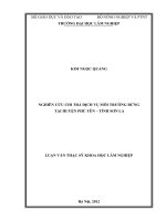 Nghiên cứu chi trả dịch vụ môi trường rừng tại huyện phù yên   tỉnh sơn la 