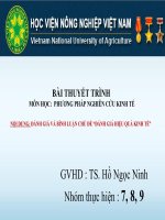 đánh giá và bình luận chủ đề đánh giá hiệu quả kinh tế 