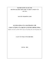 Sự hài lòng của người dân với chất lượng của dịch vụ hành chính công (nghiên cứu dịch vụ hành chính công tại văn phòng một cửa tỉnh quảng trị) 