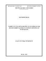 Nghiên cứu xây dựng phương án xác định giá trị doanh nghiệp tại công ty cổ phần chè sông lô tuyên quang 
