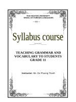 teaching grammar and    vocabulary to students grade 11 