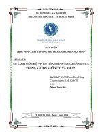 so sánh mức độ tự do hóa thương mại hàng hóa trong khuôn khổ WTO và ASEAN 