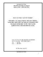 TÌM HIỂU CÁC HOẠT ĐỘNG TRUYỀN THÔNG, GIÁO DỤC BẢO TỒN TẠI TRUNG TÂM BẢO TỒN ĐA DẠNG SINH HỌC NƯỚC VIỆT XANH (GREENVIET) THÀNH PHỐ ĐÀ NẴNG