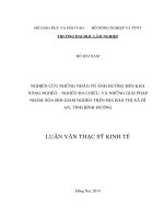 Nghiên cứu những nhân tố ảnh hưởng đến khả năng nghèo   nghèo đa chiều, và những giải pháp nhằm xóa bỏ đói nghèo trên địa bàn thị xã dĩ an, tỉnh bình dương 