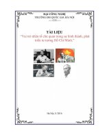 Vai trò của nhân tố chủ quan trong sự hình thành, phát triển tư tưởng hồ chí minh  